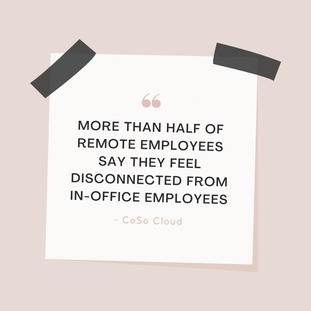 More than half of remote employees feel disconnected, not a great way to keep your remote team motivated. 