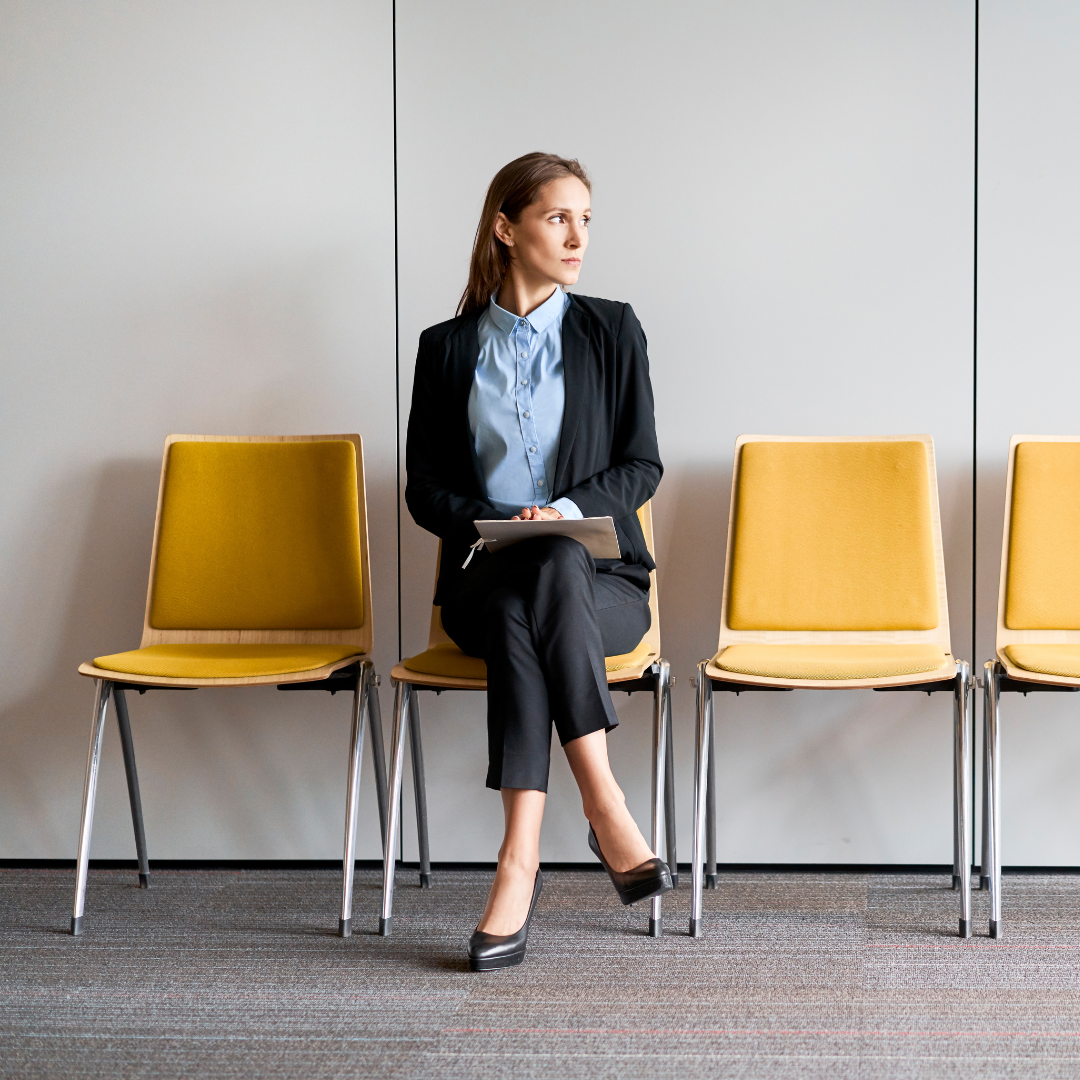 Woman waiting for a job interview